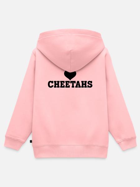I Love Cheetahs - Kinder Premium Organic Zip Hoodie - Rosa