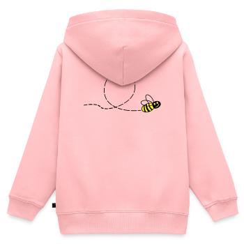 Flotte Biene - Kinder Premium Organic Zip Hoodie - Rosa - Hinten - AI Model Kid Female (0cm)
