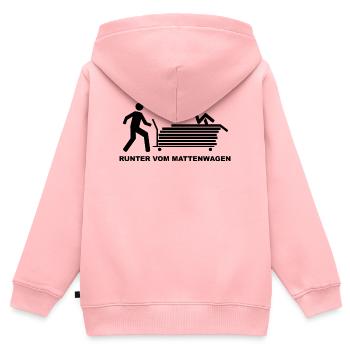 Mattenwagen - Kinder Premium Organic Zip Hoodie - Rosa - Hinten - AI Model Kid Female (0cm)