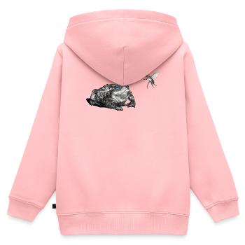 Kröte und fliegen - Kinder Premium Organic Zip Hoodie - Rosa - Hinten - AI Model Kid Female (0cm)