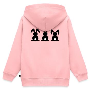 Rabbit silhouette. Happy Easter or Easter party. Egg. - Kids Premium Organic Zip-up Hoodie - rose - Back - AI Model Kid Female (0cm)