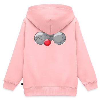 Boules de boules pour joueurs de bouler et de pétanque - Sweat Premium à capuche zippé enfant bio - rose - Dos - AI Model Kid Female (0cm)