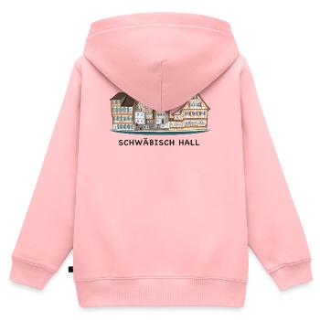 Schwäbisch Hall, Allemagne du Sud, Dessin - Sweat Premium à capuche zippé enfant bio - rose - Dos - AI Model Kid Female (0cm)