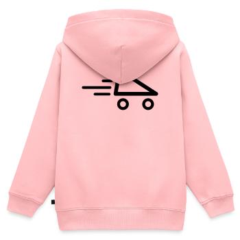 Patins de vitesse Rollers - Sweat Premium à capuche zippé enfant bio - rose - Dos - AI Model Kid Female (0cm)