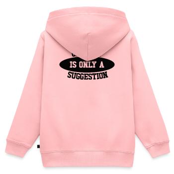 Schwerkraft Ist Nur Ein Vorschlag Boulderer - Kinder Premium Organic Zip Hoodie - Rosa - Hinten - AI Model Kid Female (0cm)