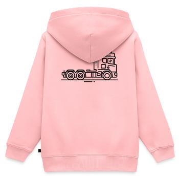 Laster Lkw Fahrzeug - Kinder Premium Organic Zip Hoodie - Rosa - Hinten - AI Model Kid Female (0cm)