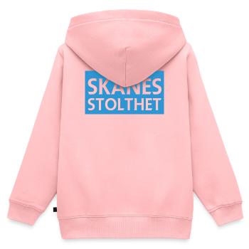 La fierté de la Scanie - Sweat Premium à capuche zippé enfant bio - rose - Dos - AI Model Kid Female (0cm)