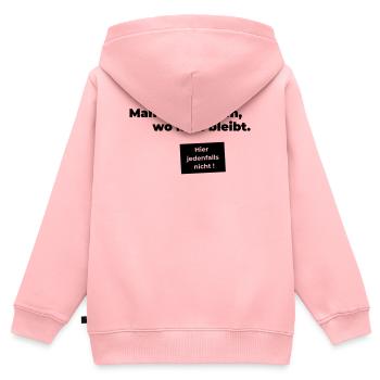 sehen wo man bleibt - Kinder Premium Organic Zip Hoodie - Rosa - Hinten - AI Model Kid Female (0cm)