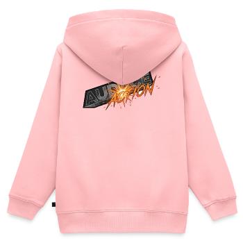 Audace et action - Kinder Premium Organic Zip Hoodie - Rosa - Hinten - AI Model Kid Female (0cm)