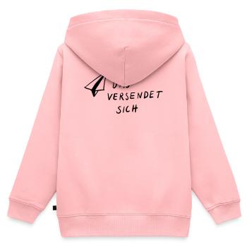 Ceci est envoyé - Sweat Premium à capuche zippé enfant bio - rose - Dos - AI Model Kid Female (0cm)