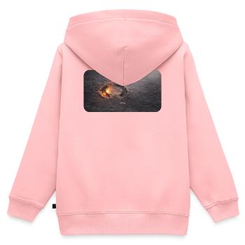 Raille de sabot dans le plancher en cendre - Sweat Premium à capuche zippé enfant bio - rose - Dos - AI Model Kid Female (0cm)