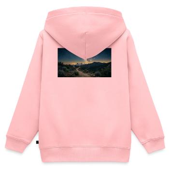 Milchstraße, Runyon Canyon, LA - Kinder Premium Organic Zip Hoodie - Rosa - Hinten - AI Model Kid Female (0cm)