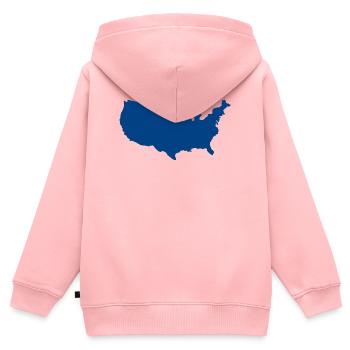 Karte der Vereinigten Staaten - Kinder Premium Organic Zip Hoodie - Rosa - Hinten - AI Model Kid Female (0cm)