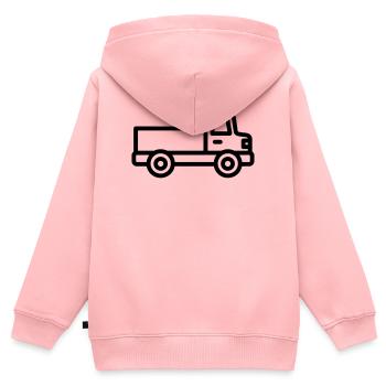 Lkw - Kinder Premium Organic Zip Hoodie - Rosa - Hinten - AI Model Kid Female (0cm)