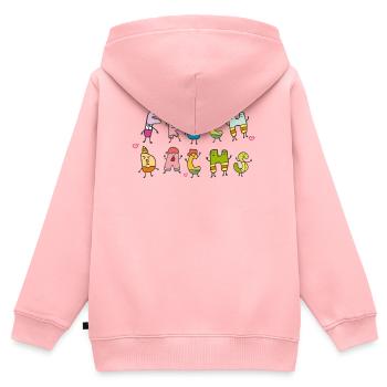 Frechdachs - Kinder Premium Organic Zip Hoodie - Rosa - Hinten - AI Model Kid Female (0cm)