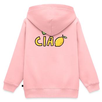 Ciao Lemon Bella Italia Sicilian Dolce Vita - Sweat Premium à capuche zippé enfant bio - rose - Dos - AI Model Kid Female (0cm)