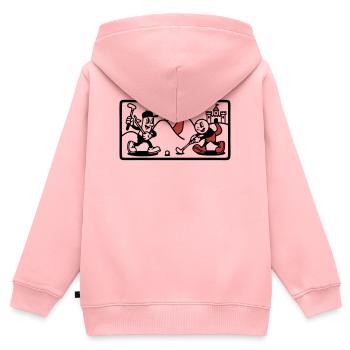 Minigolf Retro Cartoon Golfball JGA Team - Kinder Premium Organic Zip Hoodie - Rosa - Hinten - AI Model Kid Female (0cm)