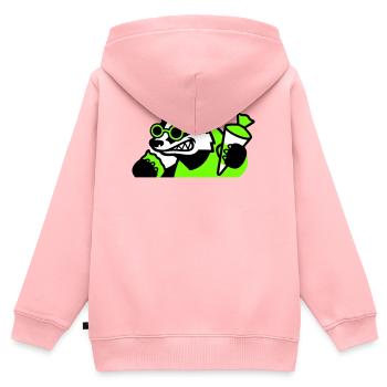 Cooler Dachs Schulanfang Icon - Kinder Premium Organic Zip Hoodie - Rosa - Hinten - AI Model Kid Female (0cm)