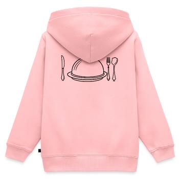 Ich esse, also bin ich - Kinder Premium Organic Zip Hoodie - Rosa - Hinten - AI Model Kid Female (0cm)