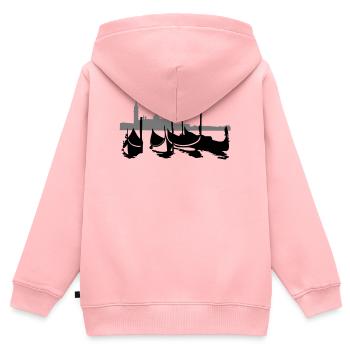 Venise - Sweat Premium à capuche zippé enfant bio - rose - Dos - AI Model Kid Female (0cm)