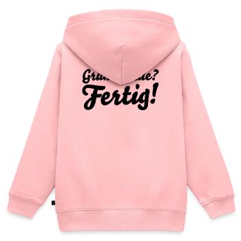 fertig grundschule - Kinder Premium Organic Zip Hoodie - Rosa - Hinten - AI Model Kid Female (0cm)