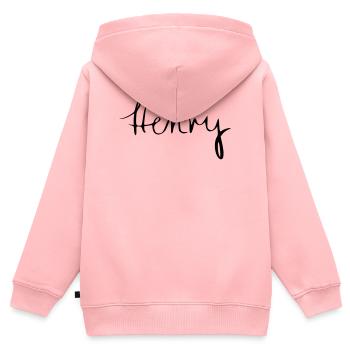 Henry - Kinder Premium Organic Zip Hoodie - Rosa - Hinten - AI Model Kid Female (0cm)