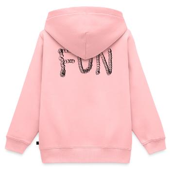 FUN SCHRIFTZUG - Kinder Premium Organic Zip Hoodie - Rosa - Hinten - AI Model Kid Female (0cm)