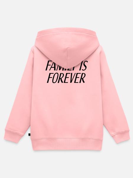 Family is forever - Kinder Premium Organic Zip Hoodie - Rosa