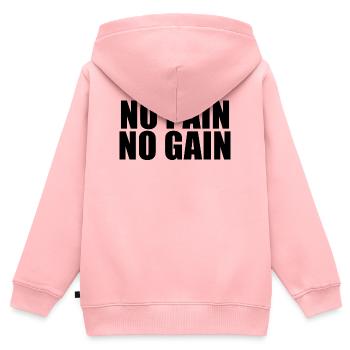 No Pain No Gain - Sweat Premium à capuche zippé enfant bio - rose - Dos - AI Model Kid Female (0cm)