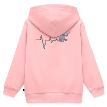 Elefant Herzschlag Niedliches Design - Kinder Premium Organic Zip Hoodie - Rosa - Hinten - AI Model Kid Female (0cm)