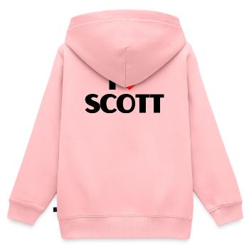 I love Scott Rotes Herz Liebe Fan Geschenk - Kinder Premium Organic Zip Hoodie - Rosa - Hinten - AI Model Kid Female (0cm)