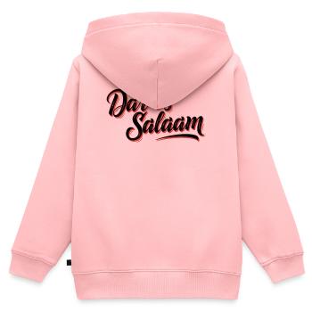 Dar es Salaam - Sweat Premium à capuche zippé enfant bio - rose - Dos - AI Model Kid Female (0cm)