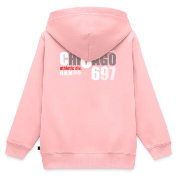 Urbanes Chicago Street Art Design - Kinder Premium Organic Zip Hoodie - Rosa - Hinten - AI Model Kid Female (0cm)