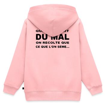 Karma - Sweat Premium à capuche zippé enfant bio - rose - Dos - AI Model Kid Female (0cm)