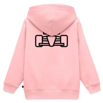 voiture de course - Sweat Premium à capuche zippé enfant bio - rose - Dos - AI Model Kid Female (0cm)