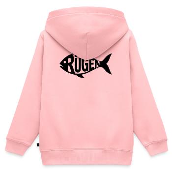 Silhouette du poisson de Rügen - Sweat Premium à capuche zippé enfant bio - rose - Dos - AI Model Kid Female (0cm)
