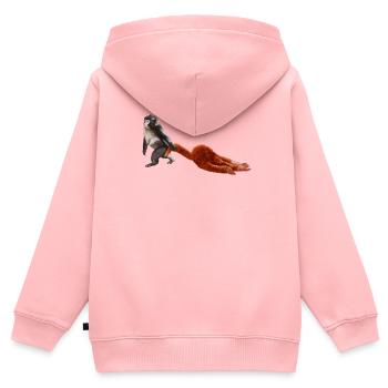 Punch - das kleine Äffchen - Kinder Premium Organic Zip Hoodie - Rosa - Hinten - AI Model Kid Female (0cm)