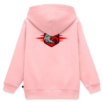 Automobile Icône Automobile Course - Sweat Premium à capuche zippé enfant bio - rose - Dos - AI Model Kid Female (0cm)