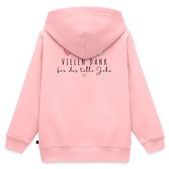 Vielen Dank für das tolle Jahr - Kinder Premium Organic Zip Hoodie - Rosa - Hinten - AI Model Kid Female (0cm)