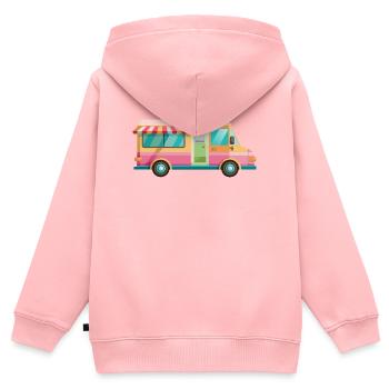 Cream-Truck - Kinder Premium Organic Zip Hoodie - Rosa - Hinten - AI Model Kid Female (0cm)