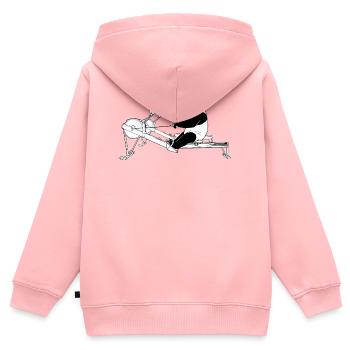 Panda sur l’aviron - Sweat Premium à capuche zippé enfant bio - rose - Dos - AI Model Kid Female (0cm)