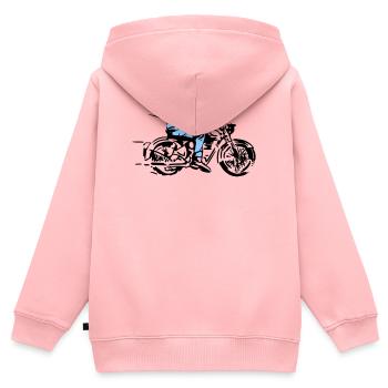 cycliste - Sweat Premium à capuche zippé enfant bio - rose - Dos - AI Model Kid Female (0cm)