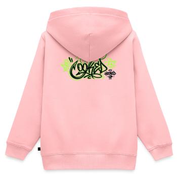 Angelhaken Graffiti Logo - Kinder Premium Organic Zip Hoodie - Rosa - Hinten - AI Model Kid Female (0cm)