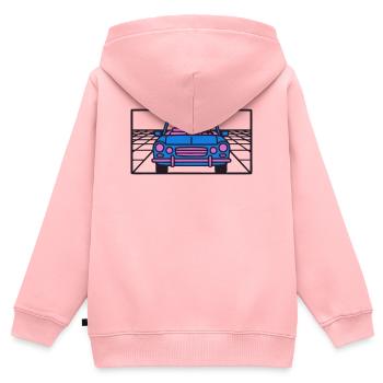 Retro Auto Miami Logo - Kinder Premium Organic Zip Hoodie - Rosa - Hinten - AI Model Kid Female (0cm)
