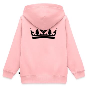Krone - Kinder Premium Organic Zip Hoodie - Rosa - Hinten - AI Model Kid Female (0cm)