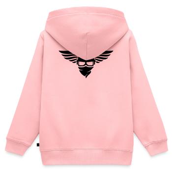 Casque de moto avec aile, casque de motard et lunettes de motard - Sweat Premium à capuche zippé enfant bio - rose - Dos - AI Model Kid Female (0cm)