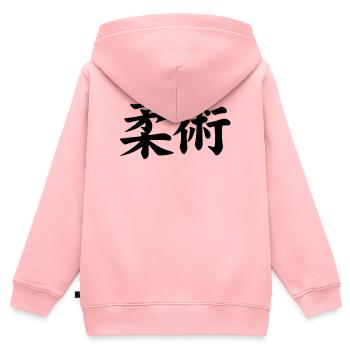 Jiu Jitsu / Jujutsu / Jiujitsu / Art Martial - Sweat Premium à capuche zippé enfant bio - rose - Dos - AI Model Kid Female (0cm)
