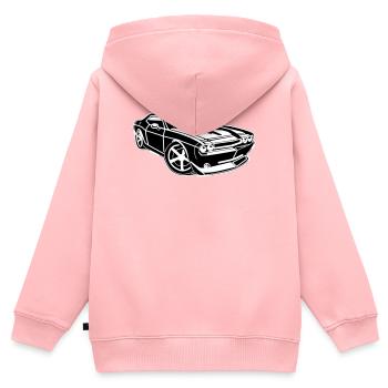 Muscle-Car-Power pur! - Kinder Premium Organic Zip Hoodie - Rosa - Hinten - AI Model Kid Female (0cm)
