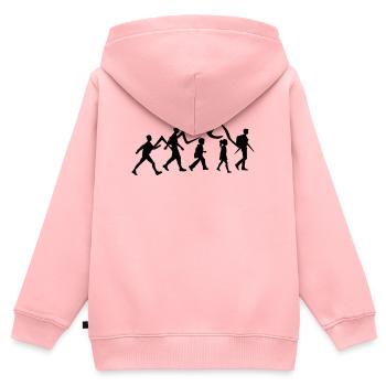 Logo du groupe de marche pour club ou association - Sweat Premium à capuche zippé enfant bio - rose - Dos - AI Model Kid Female (0cm)