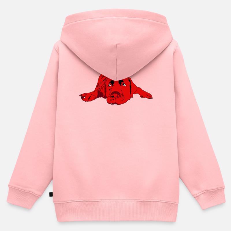 Labrador - Sweat Premium à capuche zippé enfant bio - rose